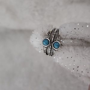 Faux Turquoise and Silver Plated Fashion Ring